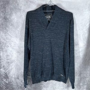 Buckle Black Pullover V Neck Sweater